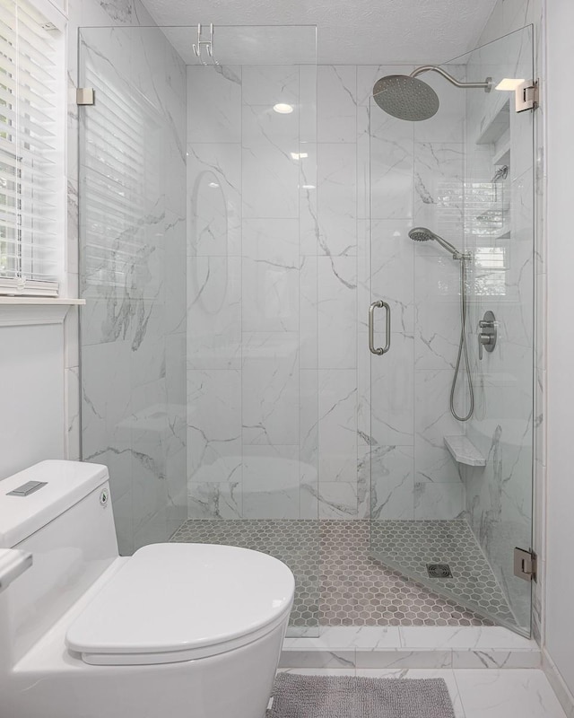 1077 Kathryn Rd, Mount Juliet, TN 37122 - full bathroom featuring toilet, a marble finish shower, and marble finish flooring