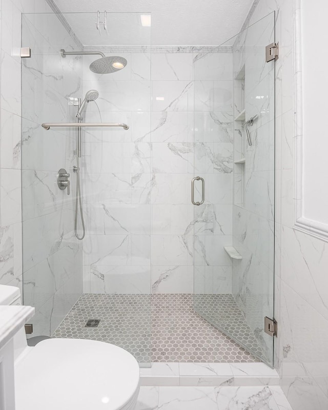 1077 Kathryn Rd, Mount Juliet, TN 37122 - bathroom with toilet and a marble finish shower