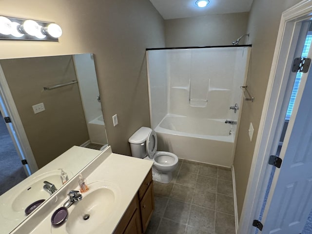 1101 Downs Blvd Unit 312, Franklin, TN 37064 - full bathroom featuring vanity, toilet, shower / tub combination, tile patterned floors, and baseboards