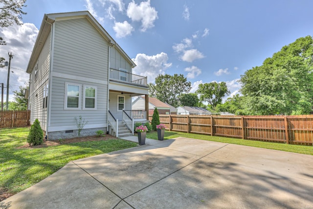 3104 Southlake Dr, Nashville, TN 37211 - rear view of property with a balcony, crawl space, and covered porch