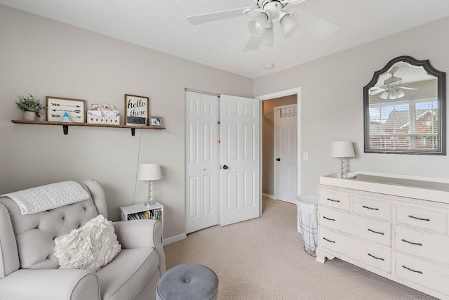 503 Hollyhock Way, Franklin, TN 37064 - living area with light colored carpet, ceiling fan, and baseboards