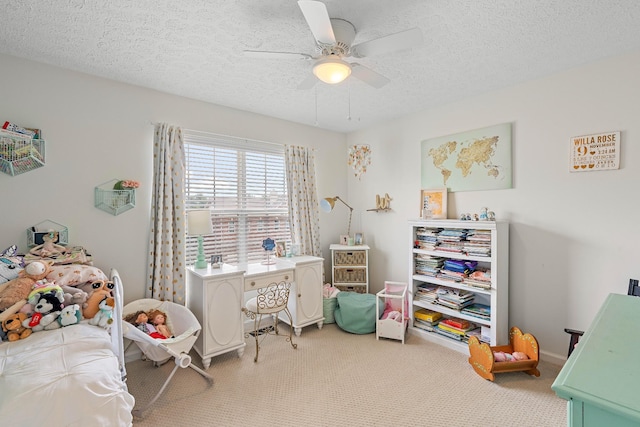 503 Hollyhock Way, Franklin, TN 37064 - bedroom with carpet, ceiling fan, and a textured ceiling