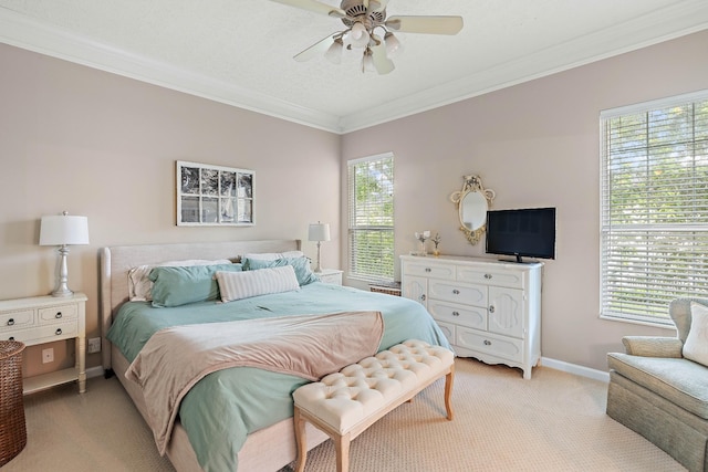 503 Hollyhock Way, Franklin, TN 37064 - bedroom featuring light carpet, crown molding, baseboards, and ceiling fan