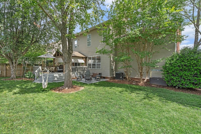 503 Hollyhock Way, Franklin, TN 37064 - rear view of house featuring central AC unit, a gazebo, and a patio area