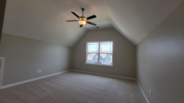 1060 Brayden Dr, Fairview, TN 37062 - bonus room featuring vaulted ceiling, carpet, baseboards, and a ceiling fan