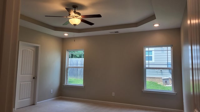 1060 Brayden Dr, Fairview, TN 37062 - empty room featuring light carpet, baseboards, ceiling fan, and recessed lighting