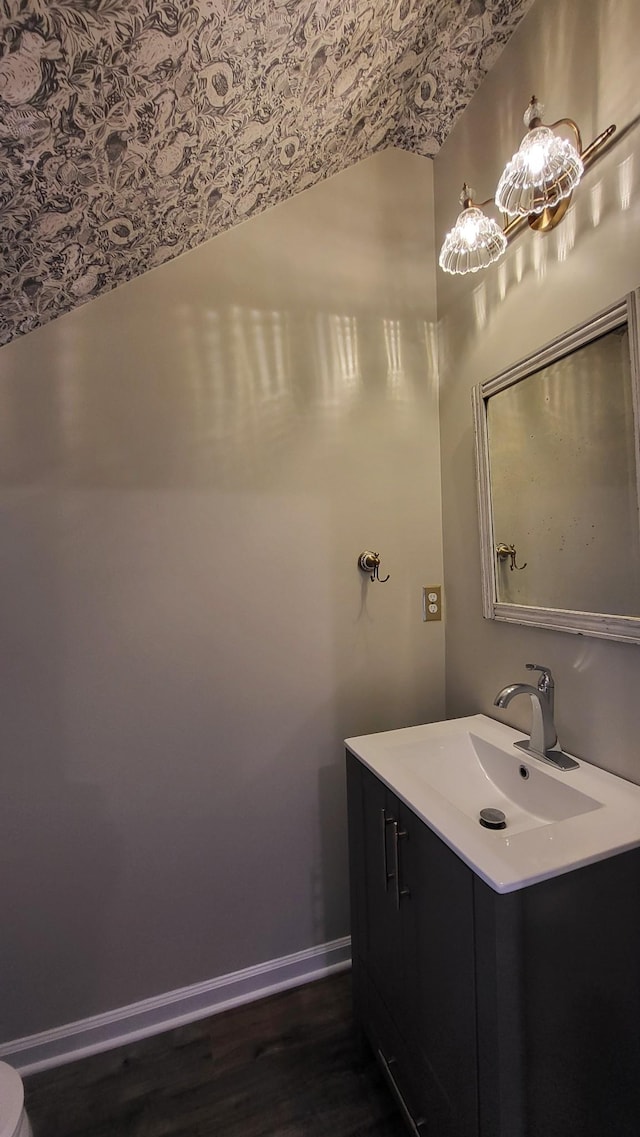 1060 Brayden Dr, Fairview, TN 37062 - bathroom with vanity, wood finished floors, and baseboards