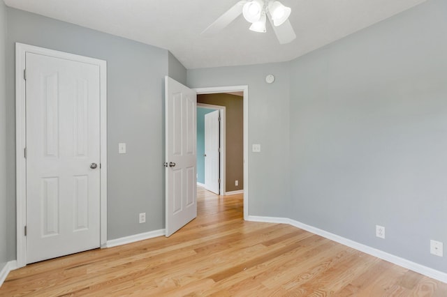 193 Red Jacket Trce, Murfreesboro, TN 37127 - unfurnished bedroom featuring light wood-type flooring, baseboards, and a ceiling fan