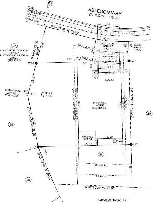 1831 Ableson Way, Columbia, TN 38401 - survey map / technical document