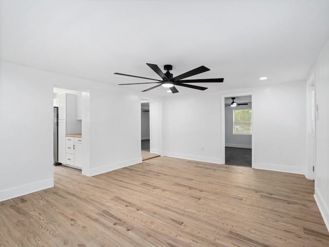 400 Westover Dr, Columbia, TN 38401 - spare room featuring ceiling fan, light wood finished floors, baseboards, and recessed lighting