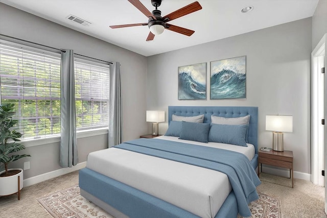 1284 Heritage Landing Dr, Chattanooga, TN 37405 - bedroom with light colored carpet, baseboards, and a ceiling fan