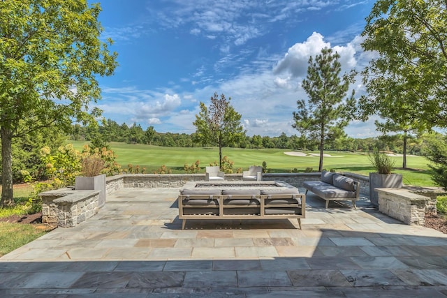 7313 Harlow Dr, College Grove, TN 37046 - view of patio / terrace with view of golf course and an outdoor living space
