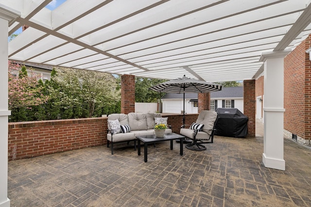 224 3rd Ave S, Franklin, TN 37064 - view of patio with a pergola, outdoor lounge area, and grilling area