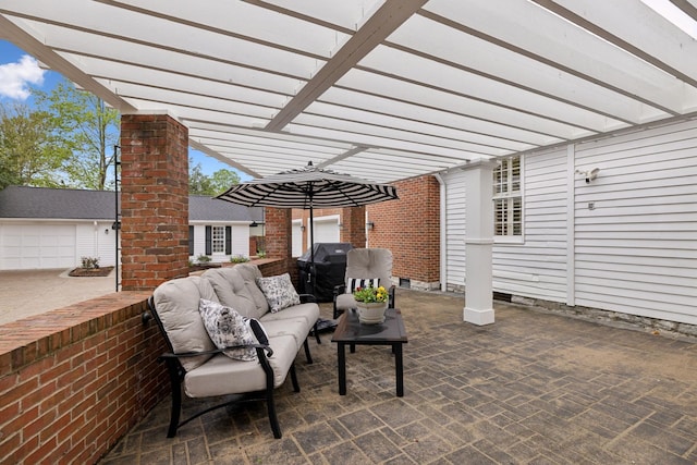 224 3rd Ave S, Franklin, TN 37064 - view of patio / terrace with a pergola, outdoor lounge area, and a grill