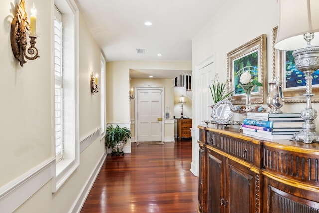 224 3rd Ave S, Franklin, TN 37064 - hallway featuring dark wood-type flooring and recessed lighting