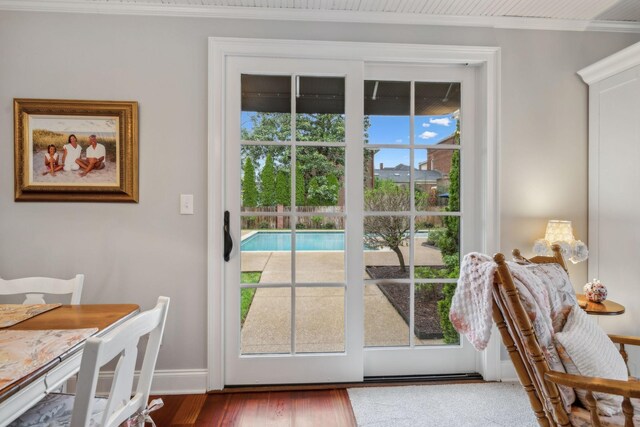 224 3rd Ave S, Franklin, TN 37064 - entryway featuring crown molding, baseboards, and wood finished floors