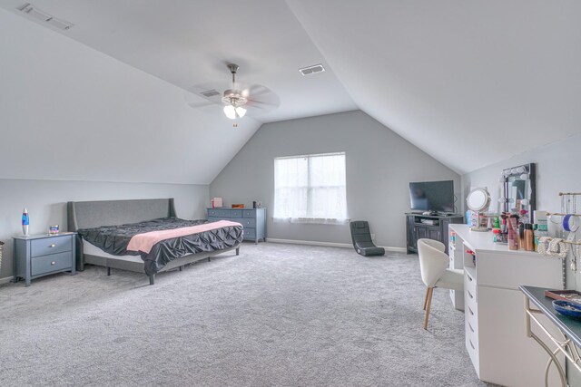 5115 Heroes Ln, Murfreesboro, TN 37129 - bedroom featuring carpet floors, lofted ceiling, ceiling fan, and baseboards