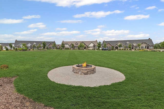 6061 Starboard Ln, Franklin, TN 37064 - view of green lawn featuring an outdoor fire pit and a residential view