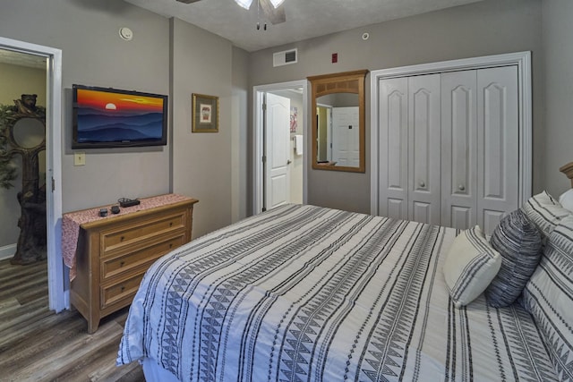 818 Golf View Blvd Unit 1303, Pigeon Forge, TN 37863 - bedroom with wood finished floors, a closet, and ceiling fan