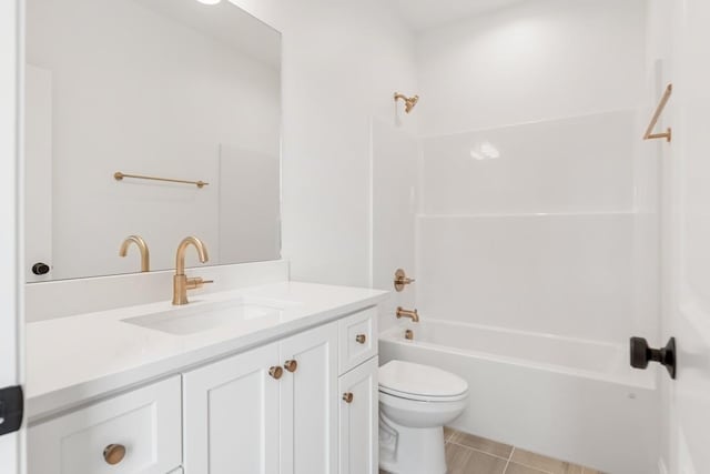 3150 Long Branch Cir, Franklin, TN 37064 - bathroom with vanity, toilet, tub / shower combination, and tile patterned flooring