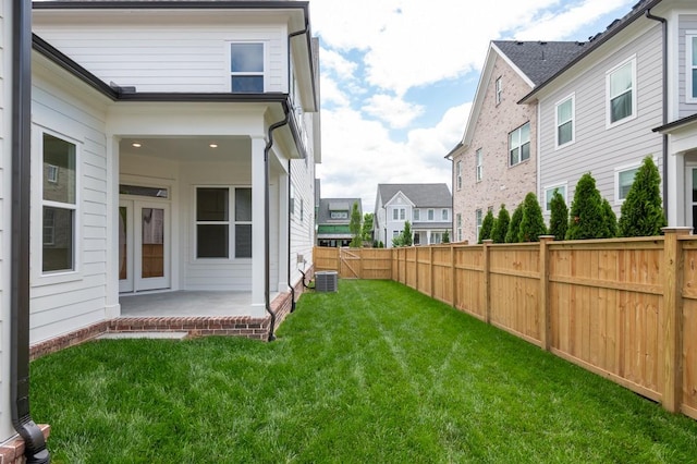 3150 Long Branch Cir, Franklin, TN 37064 - view of yard with central AC, a residential view, and a patio area