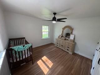 1704 Deer Hollow Dr W, Lawrenceburg, TN 38464 - bedroom with wood finished floors and ceiling fan