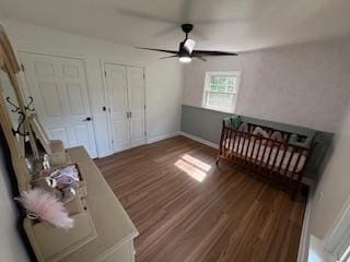 1704 Deer Hollow Dr W, Lawrenceburg, TN 38464 - bedroom with wood finished floors, a closet, and a ceiling fan