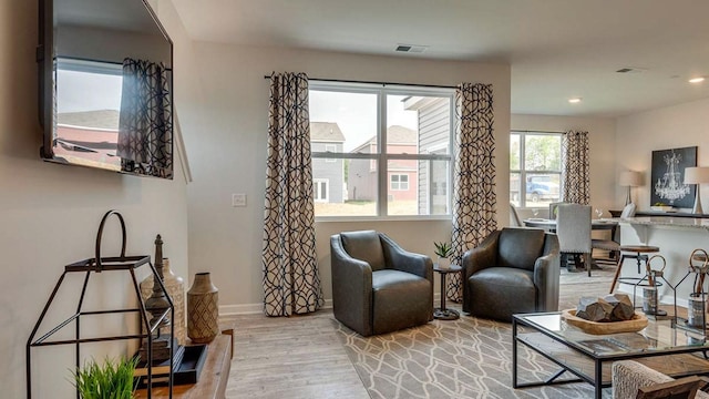 4328 Oswin Dr, Murfreesboro, TN 37129 - living area with wood finished floors, baseboards, and recessed lighting