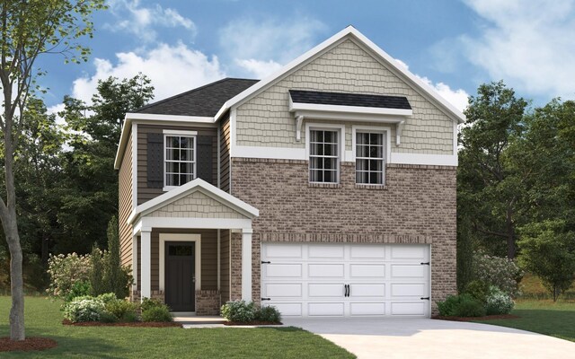 4328 Oswin Dr, Murfreesboro, TN 37129 - view of front facade featuring brick siding, an attached garage, concrete driveway, and a front lawn