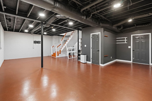 2952 Carters Creek Station Rd, Columbia, TN 38401 - finished below grade area featuring stairs and baseboards