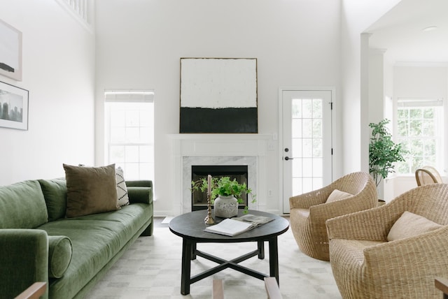 307 Fletcher Ct, Franklin, TN 37067 - living room with a premium fireplace