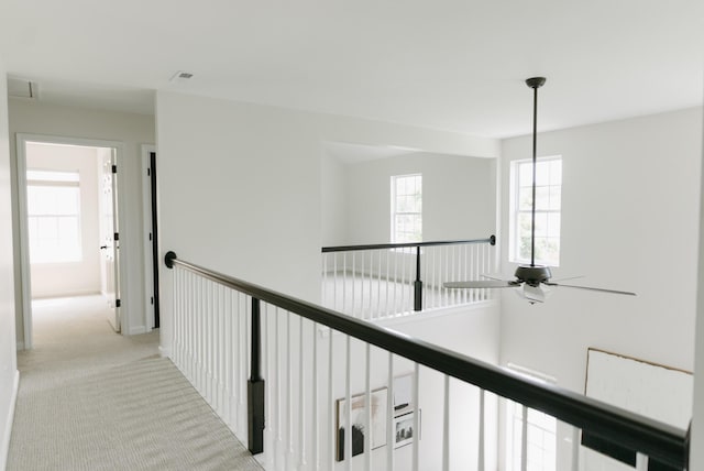 307 Fletcher Ct, Franklin, TN 37067 - hall with an upstairs landing and light colored carpet
