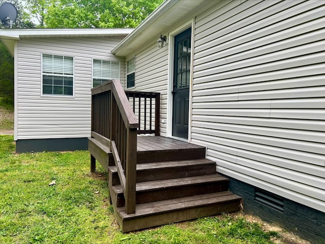 831 Harris Rd, Dickson, TN 37055 - property entrance featuring a wooden deck
