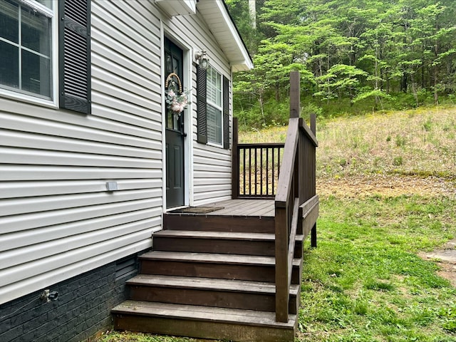 831 Harris Rd, Dickson, TN 37055 - wooden terrace with a forest view