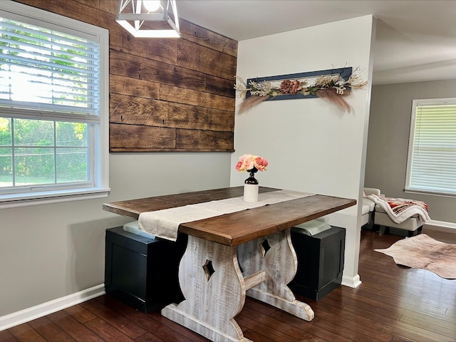 831 Harris Rd, Dickson, TN 37055 - dining space with dark wood finished floors, baseboards, and healthy amount of natural light