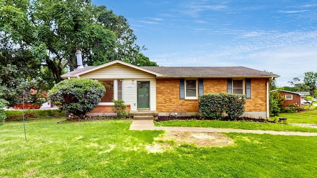 110 Lynn Ln, Old Hickory, TN 37138 - view of front facade with brick siding, a front lawn, and a shingled roof