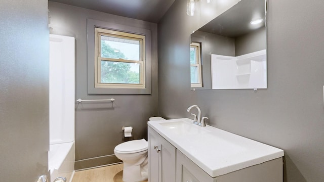 110 Lynn Ln, Old Hickory, TN 37138 - full bathroom featuring vanity, toilet, baseboards, and wood finished floors