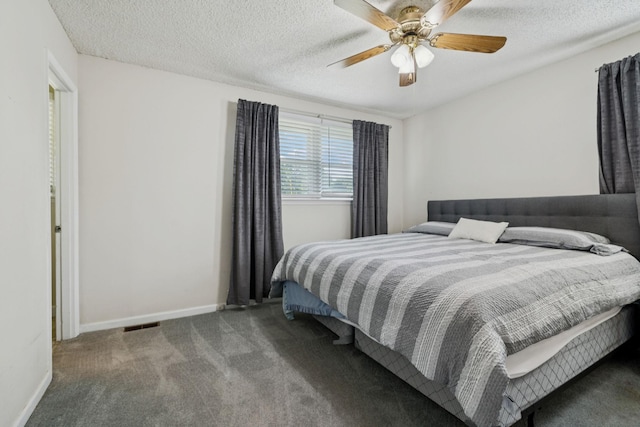 4904 Rainier Dr, Old Hickory, TN 37138 - bedroom featuring carpet floors, a textured ceiling, baseboards, and a ceiling fan