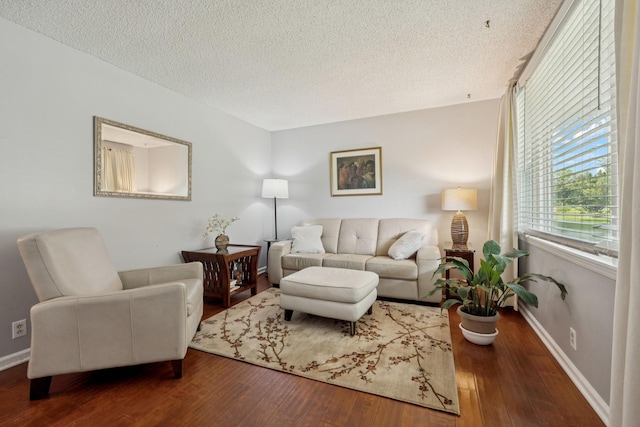 4904 Rainier Dr, Old Hickory, TN 37138 - living room with a textured ceiling, wood-type flooring, and baseboards