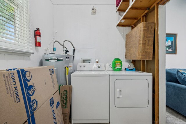 4904 Rainier Dr, Old Hickory, TN 37138 - laundry room with washing machine and dryer and water heater