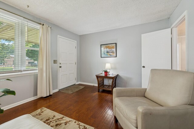 4904 Rainier Dr, Old Hickory, TN 37138 - living area featuring wood-type flooring, baseboards, and a textured ceiling