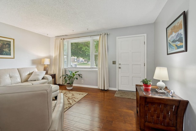 4904 Rainier Dr, Old Hickory, TN 37138 - living area with wood finished floors, baseboards, and a textured ceiling