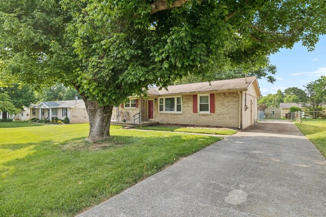 4904 Rainier Dr, Old Hickory, TN 37138 - ranch-style house with asphalt driveway, brick siding, a gate, and a shingled roof