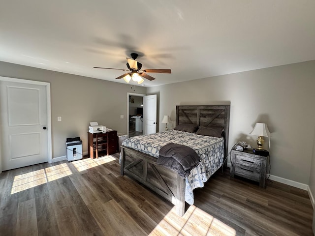 111 Stellar Ct, Clarkrange, TN 38553 - bedroom with wood finished floors, baseboards, and ceiling fan