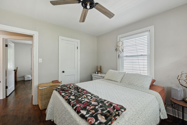 807 Brown St, Columbia, TN 38401 - bedroom with dark wood-type flooring and a ceiling fan