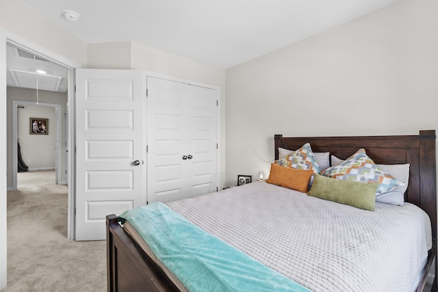 2563 Drumwright Way, Columbia, TN 38401 - bedroom with light carpet, attic access, and a closet
