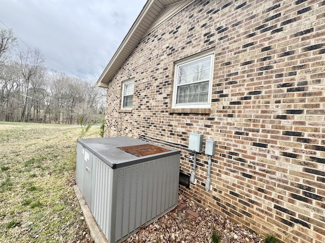 345 Lockert Pl, Clarksville, TN 37043 - exterior view of central air condition unit and brick siding