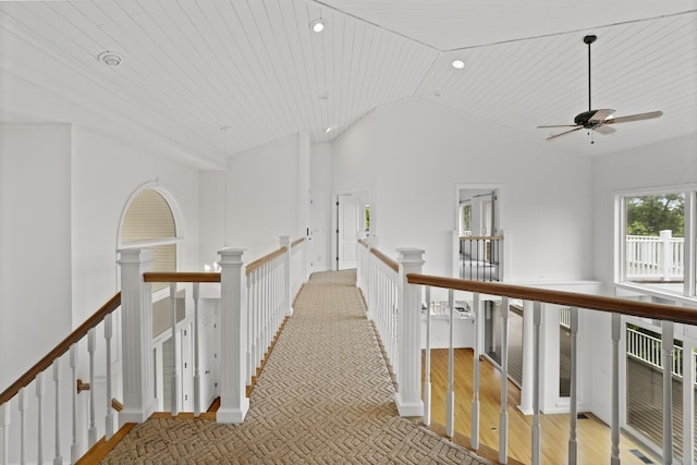 1853 Lafever Ridge Rd, Silver Point, TN 38582 - hallway featuring an upstairs landing, recessed lighting, and high vaulted ceiling