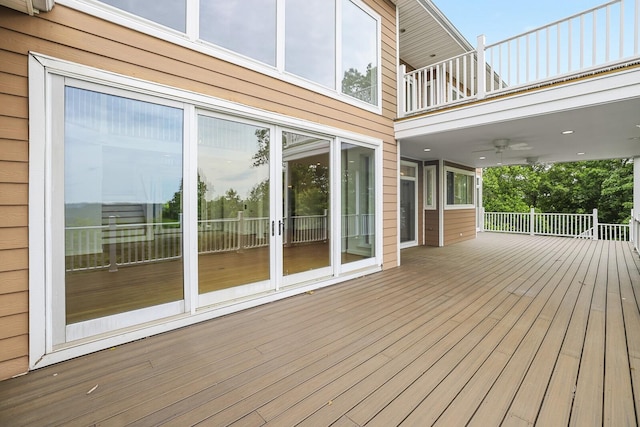 1853 Lafever Ridge Rd, Silver Point, TN 38582 - wooden deck with ceiling fan