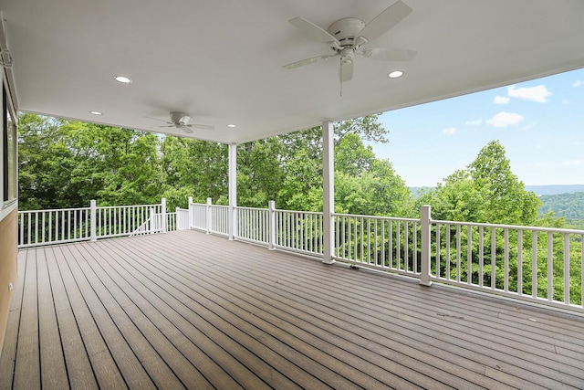 1853 Lafever Ridge Rd, Silver Point, TN 38582 - wooden deck featuring a ceiling fan